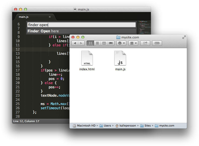 Sublime Text Finder Opener Plugin